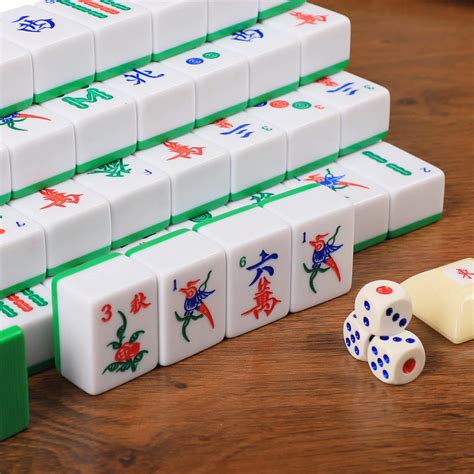 Chinese Mahjong Game Set With Large 15 144 Numbered Melamine Green