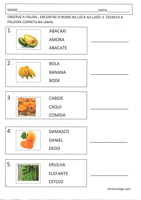 Frutas E Verduras Atividade De Leitura Parte 1 · Alfabetização Blog