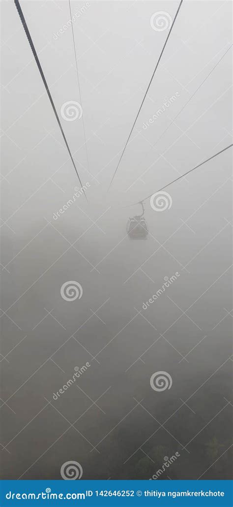 cable car stock photo image  cloud danang downhill