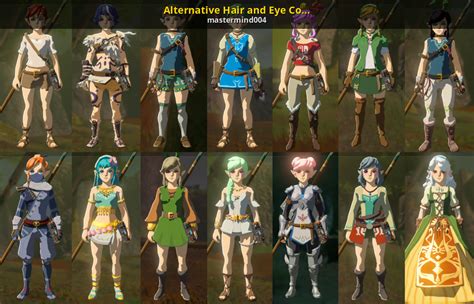 Alternative Hair And Eye Color For Linklev2 Only The Legend Of Zelda Breath Of The Wild