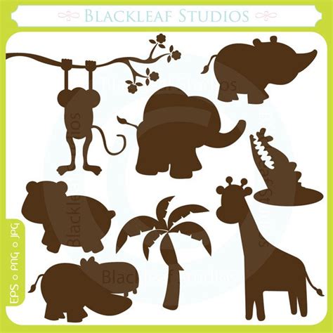 Baby Animals Silhouettes Cute Animals Lion Giraffe Fox