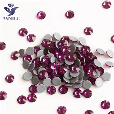 Yanruo Hf Ss Ss Fuchsia Hot Fix Rhinestones Glass Rhinestone