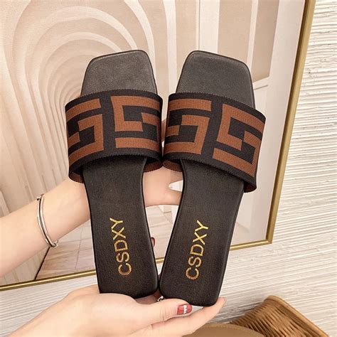 Summer New Letter Desginer Women Slippers Fashion Plus Size