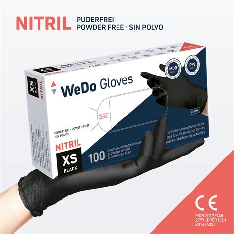 Dewo Nitril Handschuhe Schwarz Mm Puderfrei Figurapharma