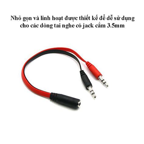 Jack Chuyển Đổi Tai Nghe 35mm Sang 2 Cổng 35mm Cáp Chia Audio Và Mic