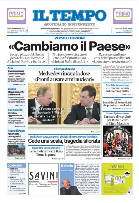 Le Prime Pagine Dei Quotidiani DIRE It