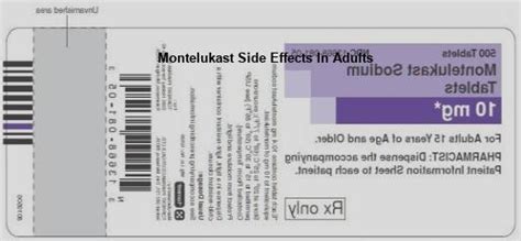 Montelukast side effects in adults, montelukast side effects in adults - Discount prices ...