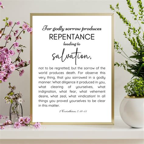 2 Corinthians 710 11 Printfor Godly Sorrow Produces Repentance Print