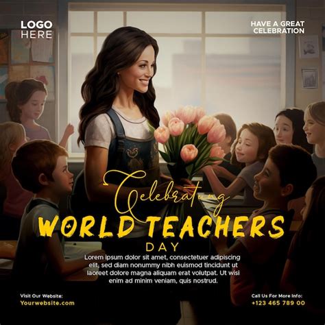 World Teachers Day Social Media Instagram Post Template Premium Ai Generated Psd