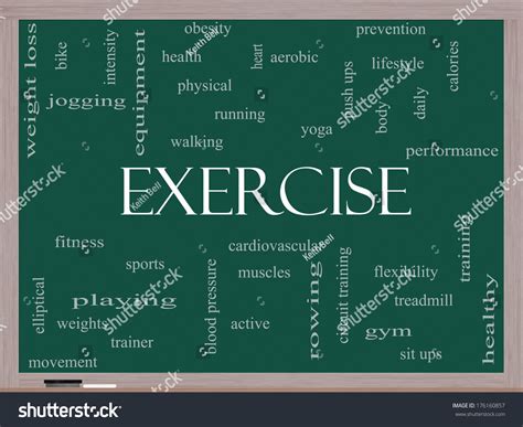 Exercise Word Cloud Concept On Blackboard Stock Illustration 176160857