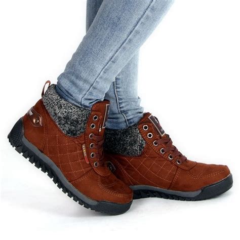 XWN0093-5 Hot Sale Women Winter Warm Snow Boots Hiking Shoes High ...