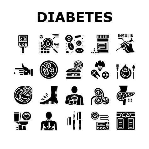 Premium Vector Diabetes Treatment Collection Icons Set Vector