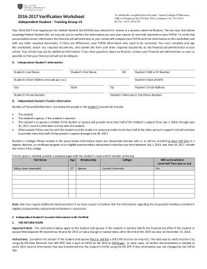 Fillable Online Etsu Verification Worksheet Etsu Edu Fax