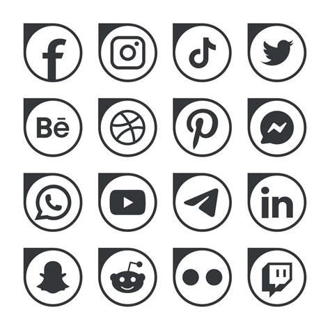 popular social red logo íconos Facebook instagram Youtube pinterest Tik