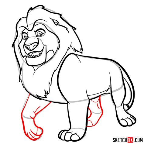 How to draw Mufasa | The Lion King - Sketchok easy drawing guides