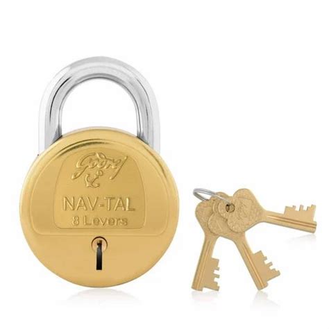 With Key Godrej Locking Solutions Nav Tal Levers Brass Finish Padlock