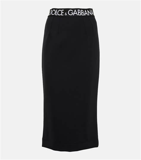 Dolce And Gabbana Logo Midi Skirt Shopstyle