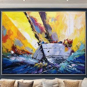 Grande Pittura A Vela Barca A Vela Pittura Nautica Pittura Etsy