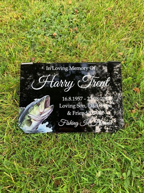 Temporary Headstone Personalised Gravestone Fishing Fish Gone