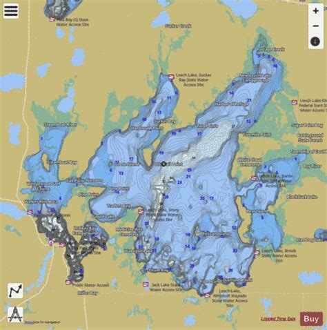 Leech Lake Fishing Map - Unique Fish Photo