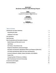 Final Paper BUSI 650 Docx BUSI 650 Business Analytics Data Mining