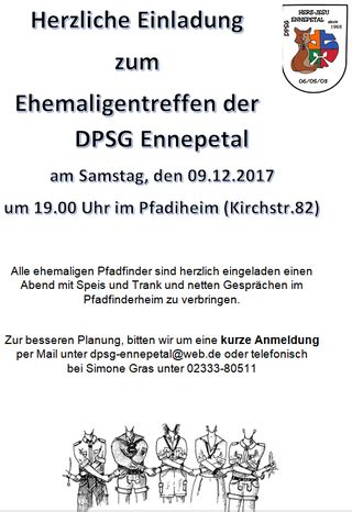 Herzliche Einladung Zum Ehemaligentreffen Dpsg Ennepetal