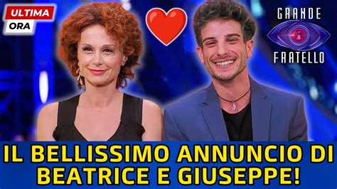 GRANDE FRATELLO IL BELLISSIMO ANNUNCIO DI BEATRICE LUZZI E GIUSEPPE