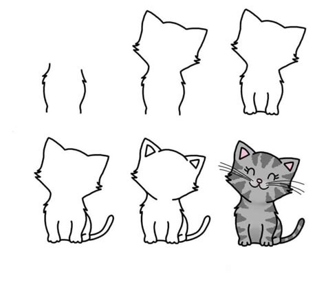 How To Draw A Cute Kitten Step By Step Drawing Photos