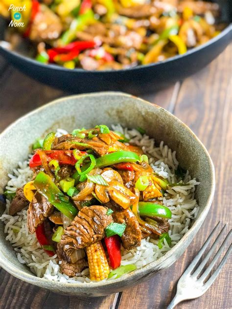 Stir Fried Beef With Ginger And Spring Onion Pinch Of Nom Slimming