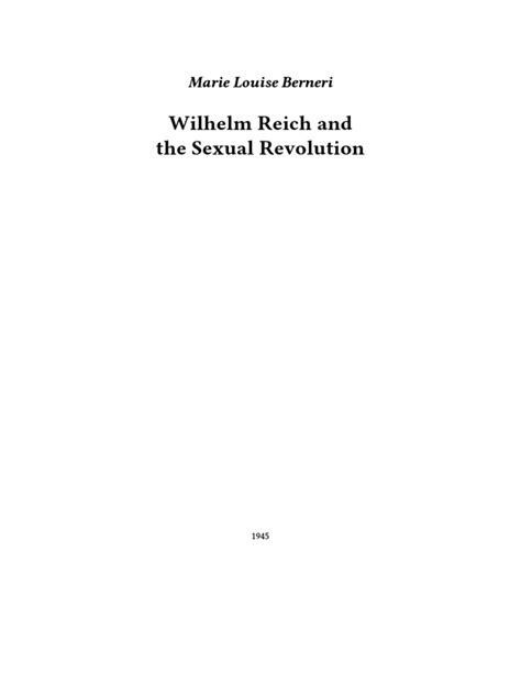 Marie Louise Berneri Wilhelm Reich And The Sexual Revolution Download