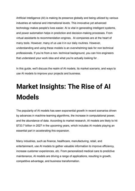 The Guide To Understanding And Using Ai Models 2024pdf