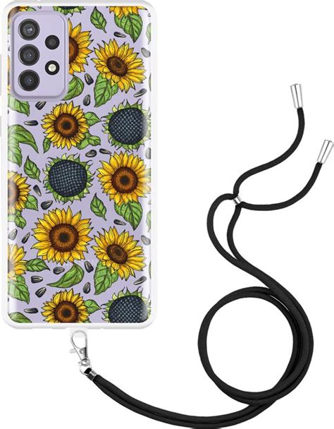 Hoesje Met Koord Geschikt Voor Samsung Galaxy A73 Sunflowers Bol