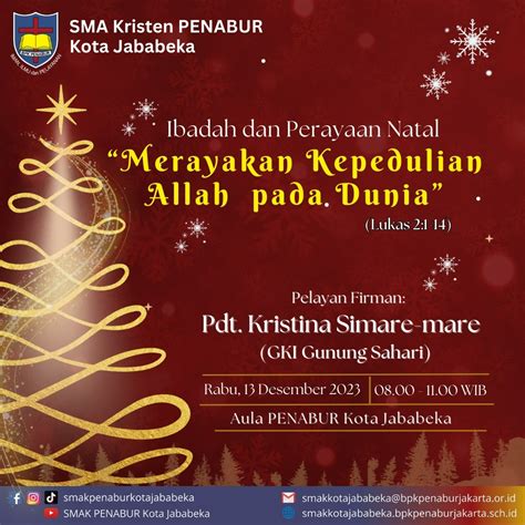 IBADAH DAN PERAYAAN NATAL SMAK PENABUR KOTA JABABEKA 2023