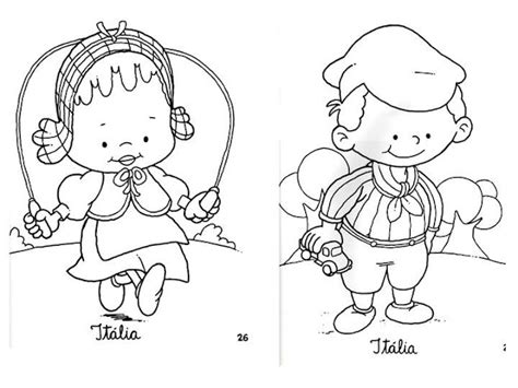 為孩子們的著色頁 Outfit Of Italy Free Coloring Pages