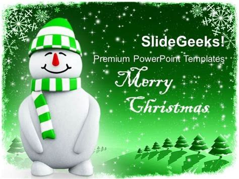 3d Smiling Snowman Holidays PowerPoint Templates Ppt Backgrounds For ...