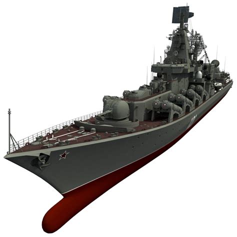 Missile Cruiser Moskva Warship 3d Model