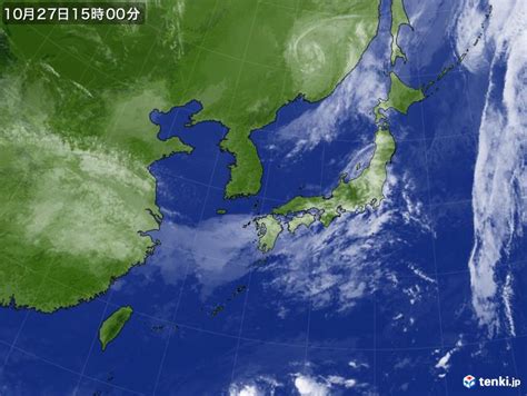 過去の気象衛星日本付近2022年10月27日 日本気象協会 Tenkijp