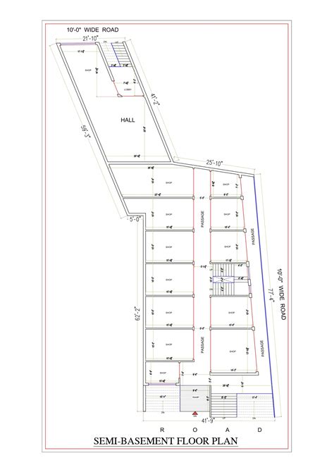 40x110sqft Shopping Complex Floor Plan