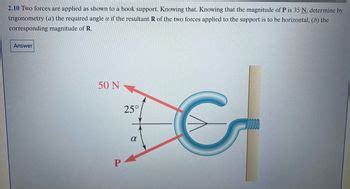 Answered Two Forces Are Applied As Shown To A Hook Support