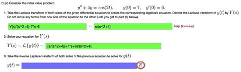 Solved Consider The Initial Value Problem Y Y Cos T Y