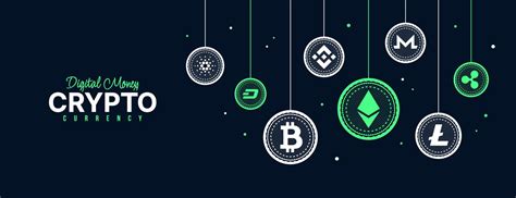 Crypto Currency Icons Background Digital Money Exchange Of Blockchain