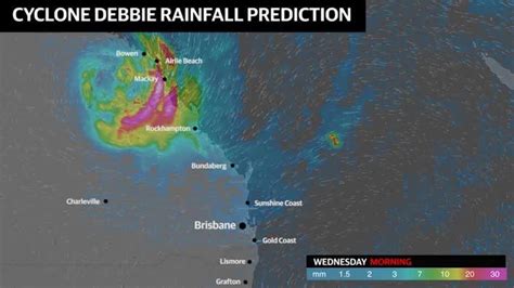 Brisbane Weather Cyclone Debbie To Bring Heavy Rain Strong Winds To