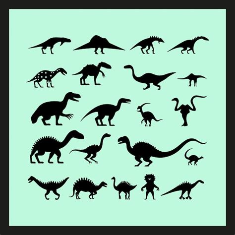 Premium Vector Dinosaur Silhouette Set