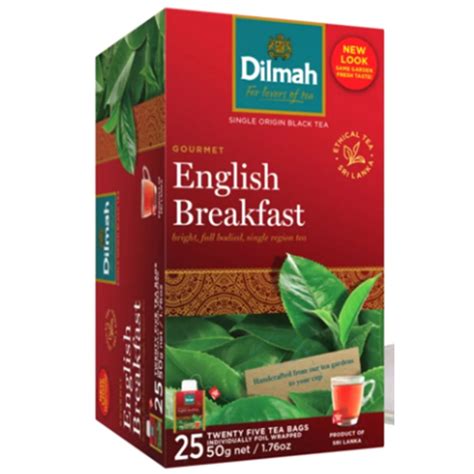 Dilmah English Breakfast Black Tea Pack 25 Tea Bags 50g ดิลมาอิงลิชเบรค