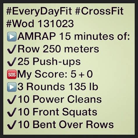 #EveryDayFit #CrossFit #WOD 131023 | Fun workouts, Wod crossfit, I work out