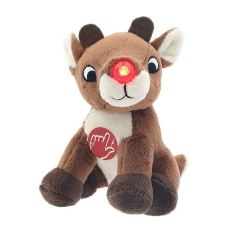 4.5in Musical Rudolph with Red Light up Nose Plush Toy - Walmart.com