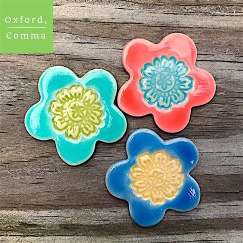 Flower Fridge Magnets Kitchen Decor Flower Refrigerator Magnets Clay Magnets Set Of 3