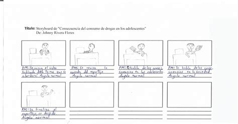 El Storyboard De Las Consecuencias Del Consumo De Drogas En Los