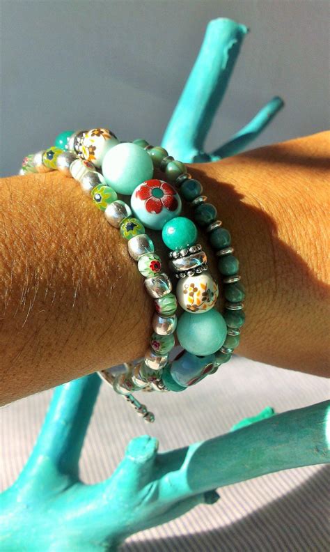 Pulsera Cuarzo Azul De Folkandfolk En Etsy Beaded Bracelets Beaded