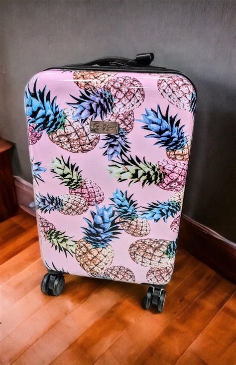 jessica simpson pink carry  luggage mercari